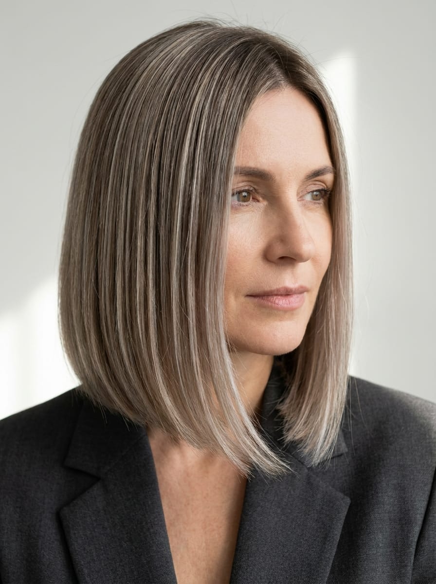 Kühler Aschblond Balayage Bob - Balayage Bob
